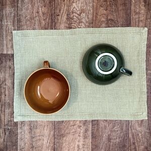 Elegant Brown and Green Ceramic Mug Set